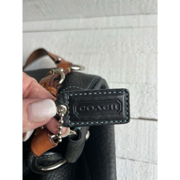 COACH Purse #8A37 BLACK Turn Lock Mini Pebbled Leather Bag - Picture 8 of 15